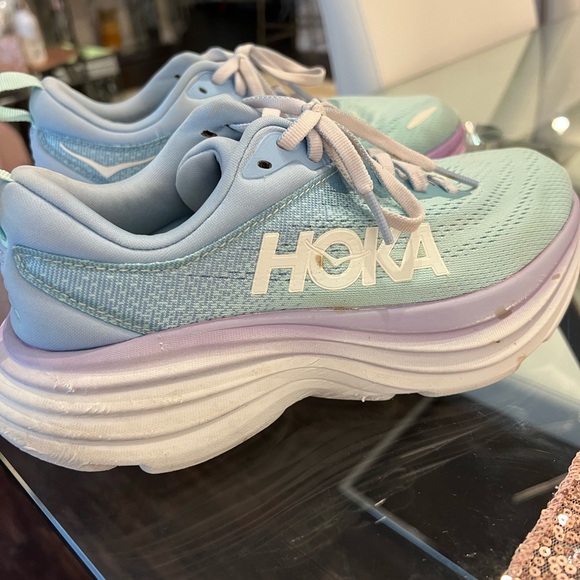 HOKA Light Blue and Purple Running Shoes - Picture 5 of 8